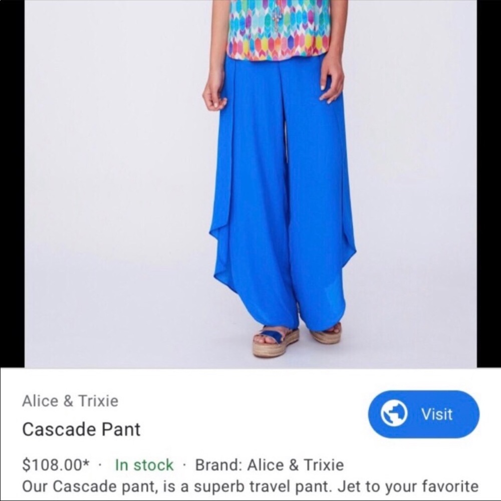 Alice & Trixie gray pull on cascade split leg ‘genie’ pants - Picture 8 of 11